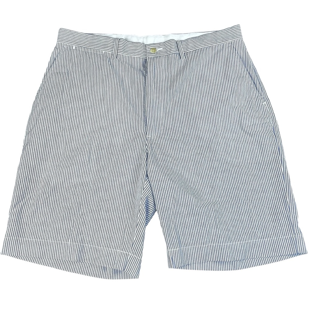 POLO RALPH LAUREN Men's Blue White‎ Stripe Seersucker Shorts 9.5" Inseam Size 36